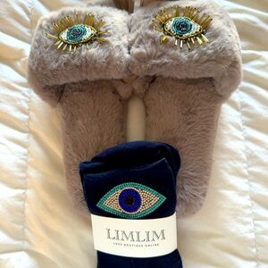 Third Eye Grey Slipper and Blue Sock Bundle.